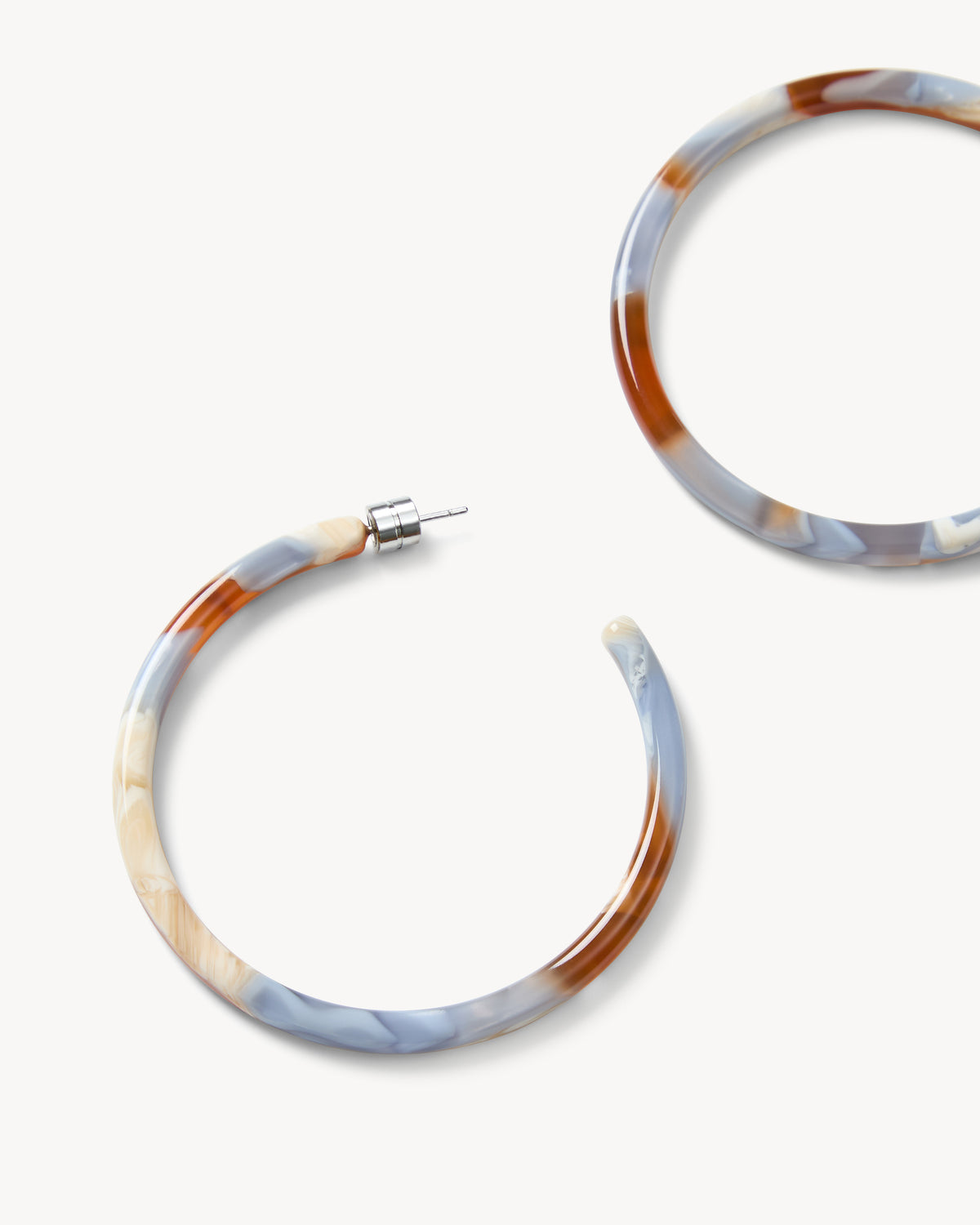 Large Hoops in Blue Roma