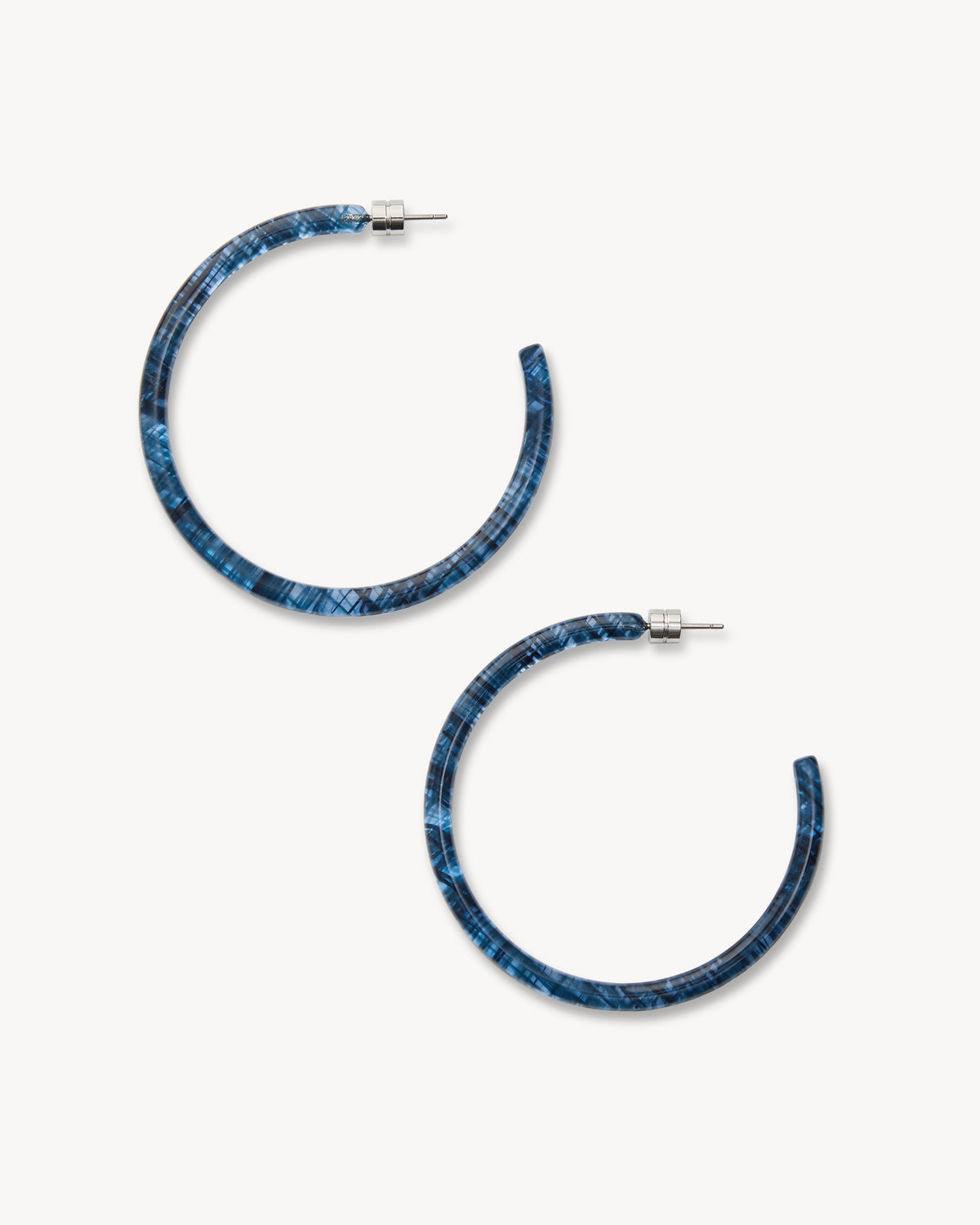 Large Hoops in Chambray