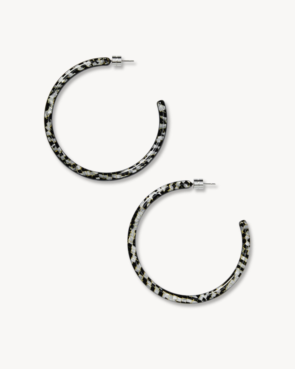 Large Hoops in Perle Noir