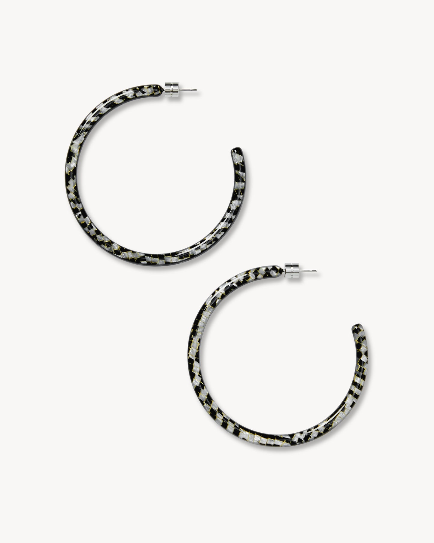 Large Hoops in Perle Noir