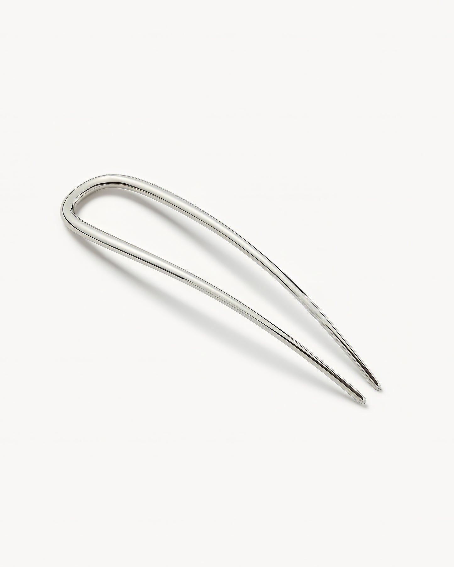 Midi Oval French Hair Pin in Silver