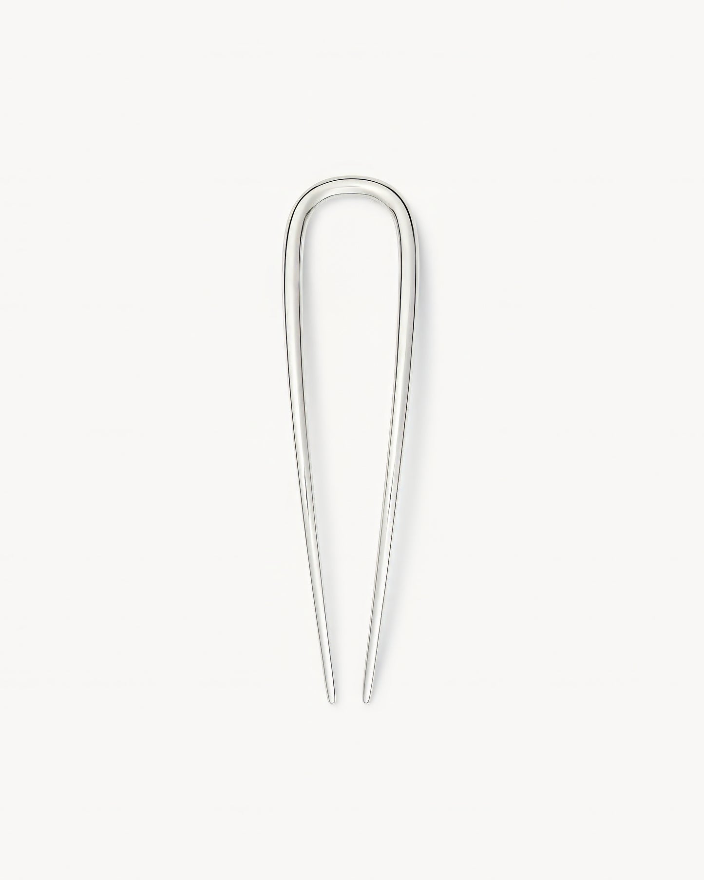 Midi Oval French Hair Pin in Silver