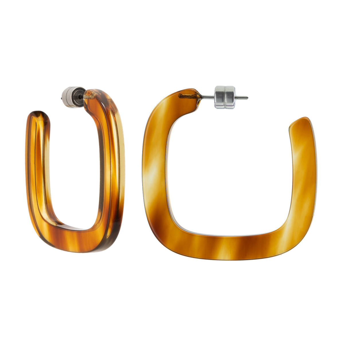 Midi Square Hoops in Walnut