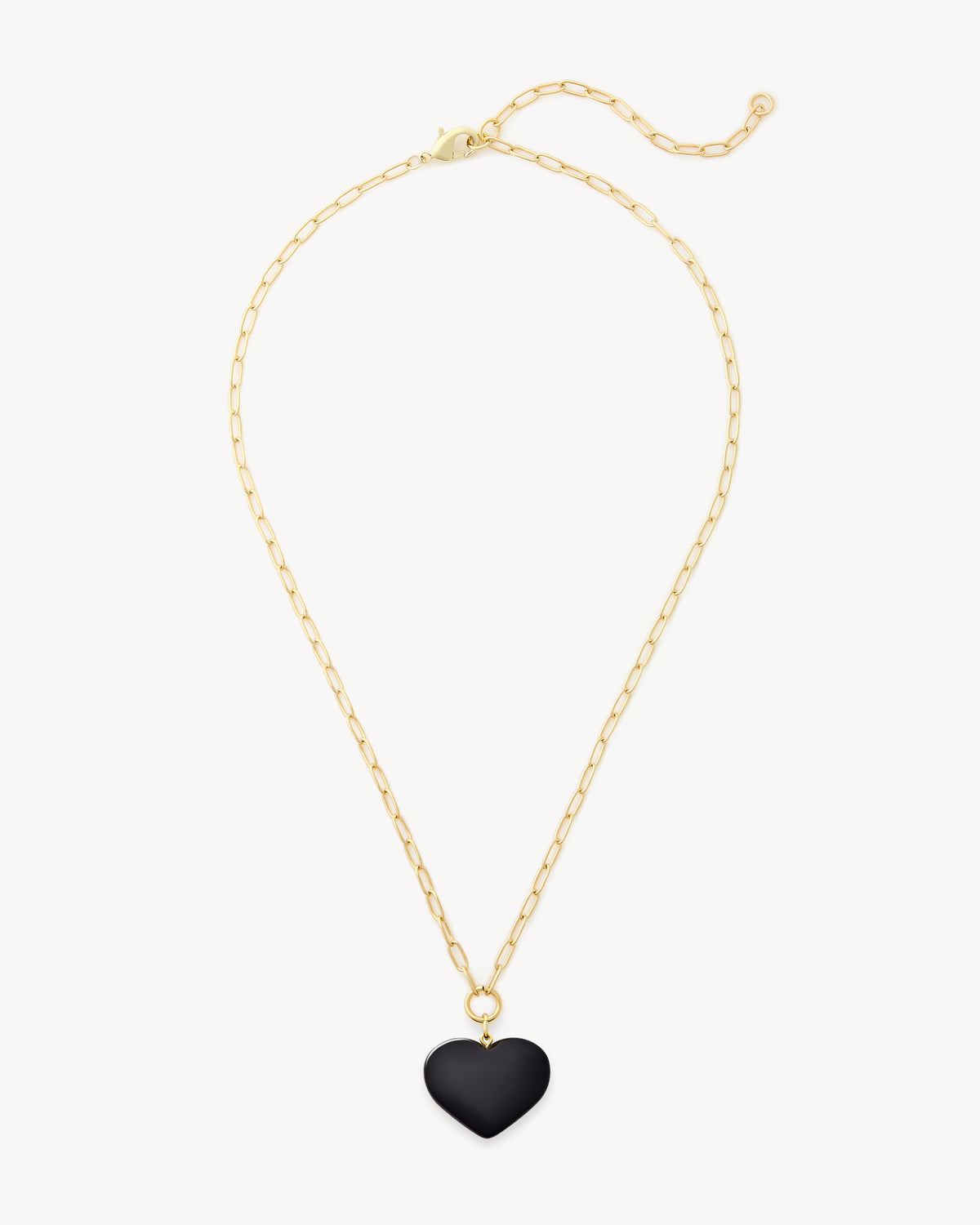 Midi Heart Pendant Necklace in Black