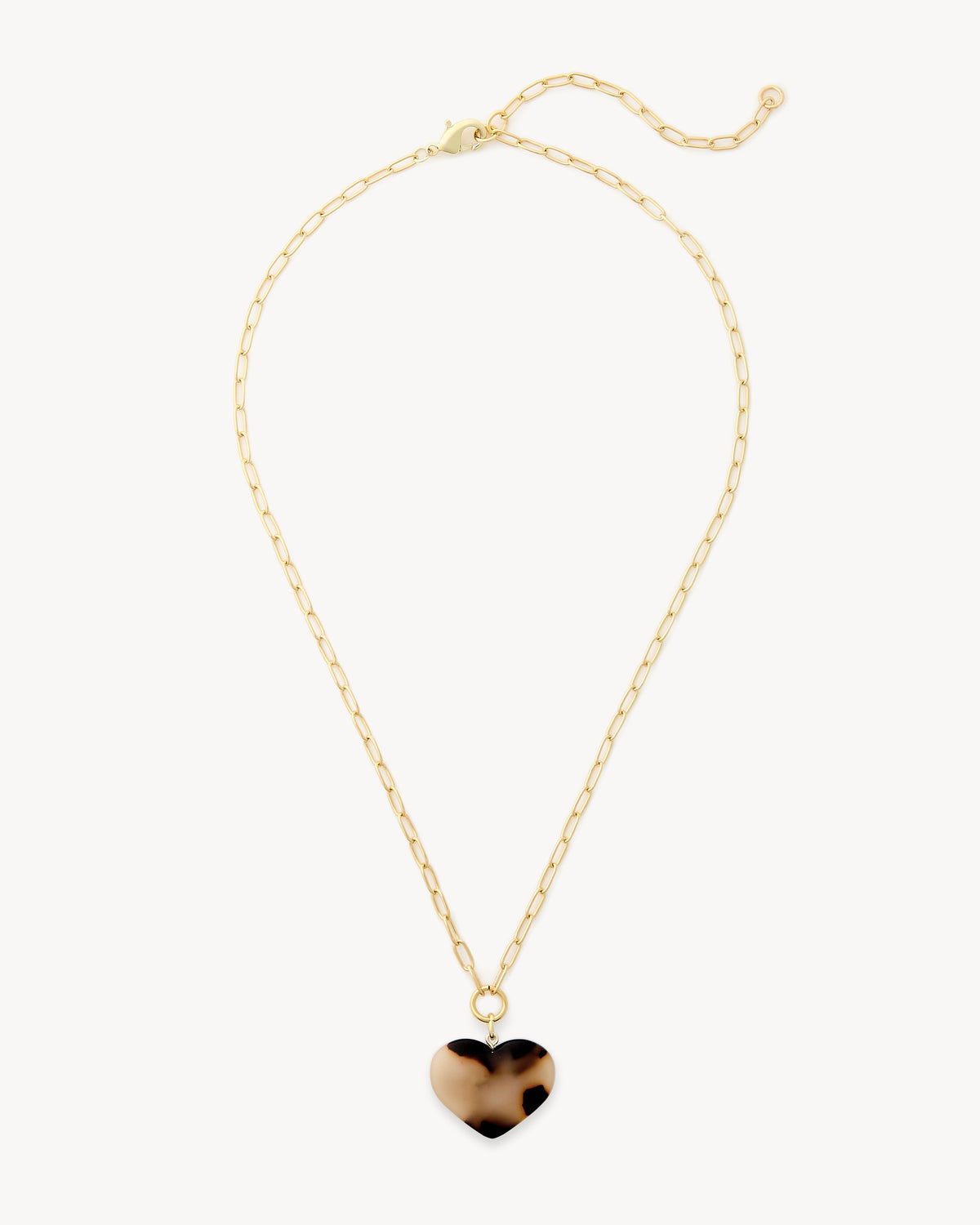 Midi Heart Pendant Necklace in Blonde Tortoise