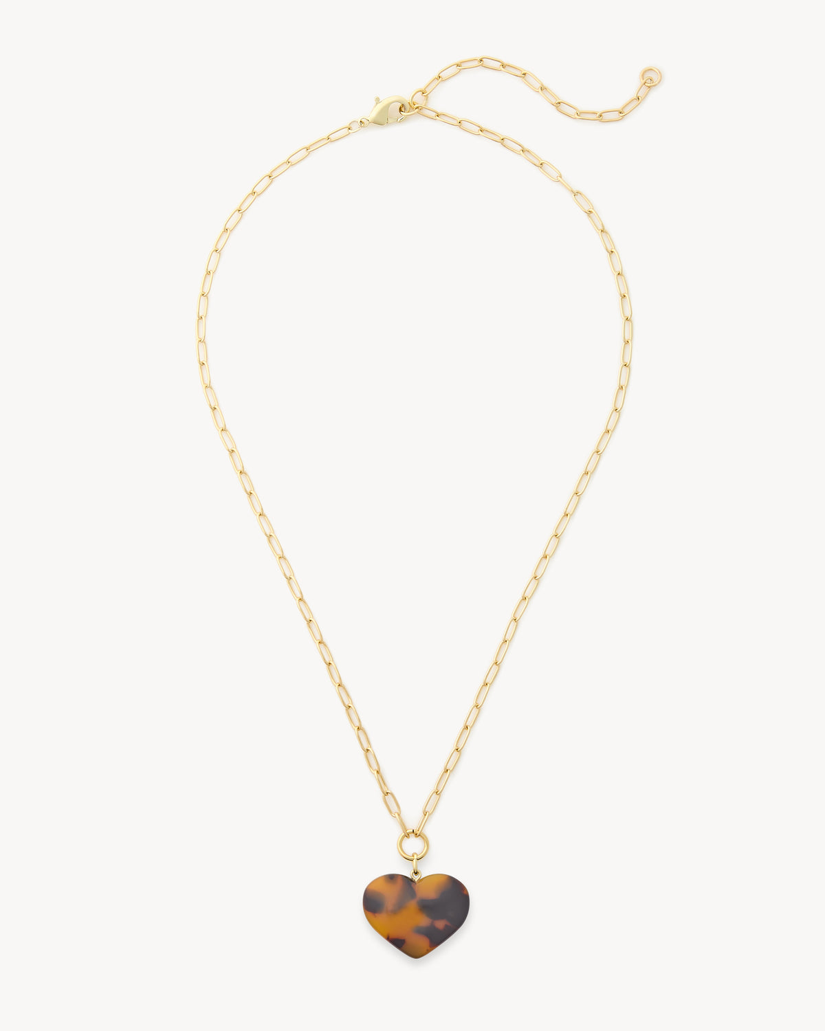 Midi Heart Pendant Necklace in Classic Tortoise