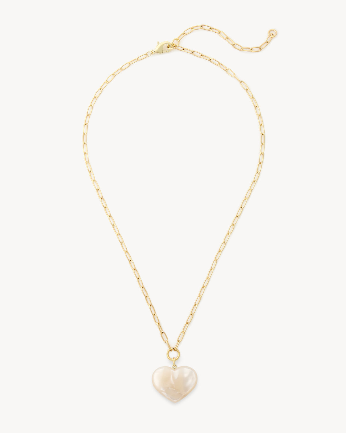 Midi Heart Pendant Necklace in White Shell