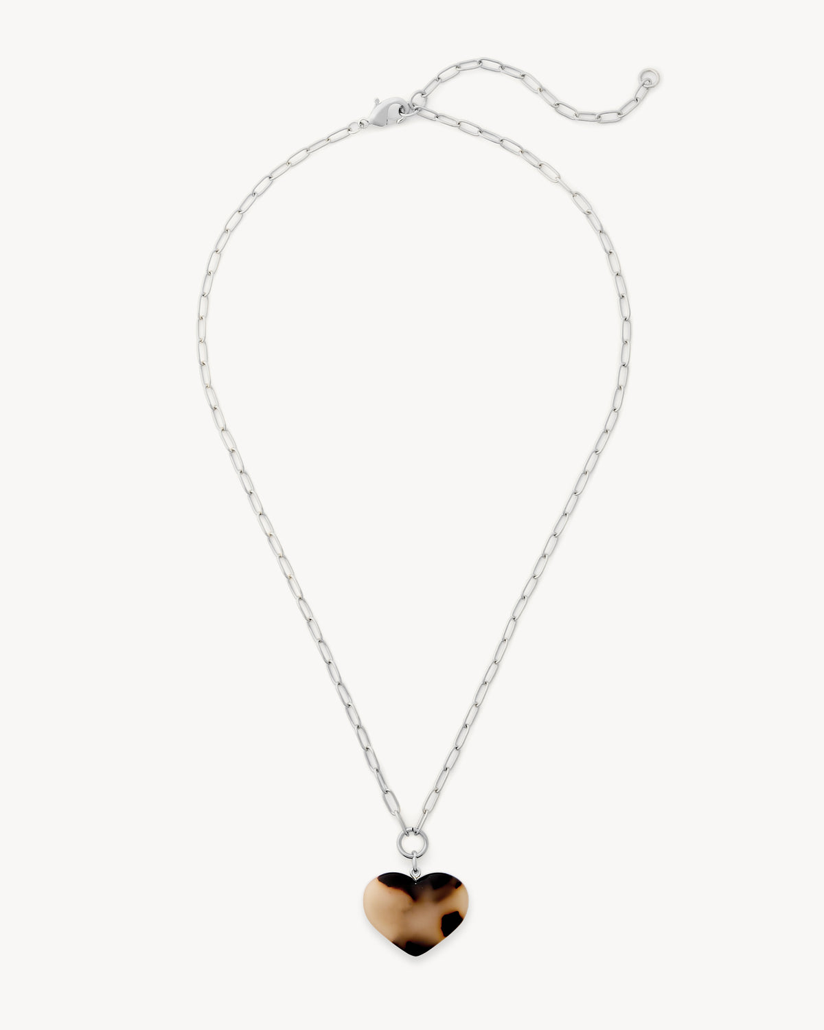 Midi Heart Pendant Necklace in Blonde Tortoise