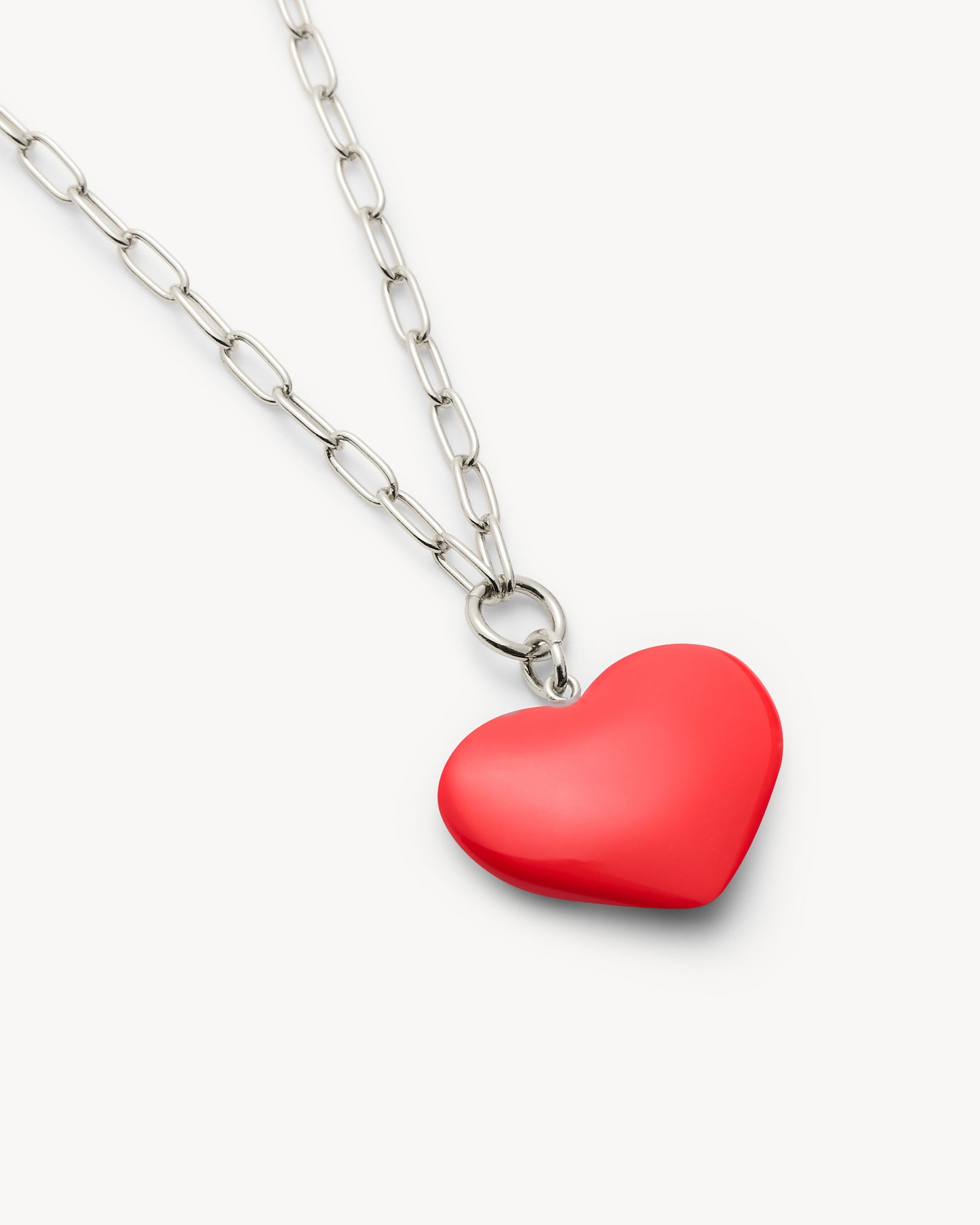 Midi Heart Pendant Necklace in Ruby