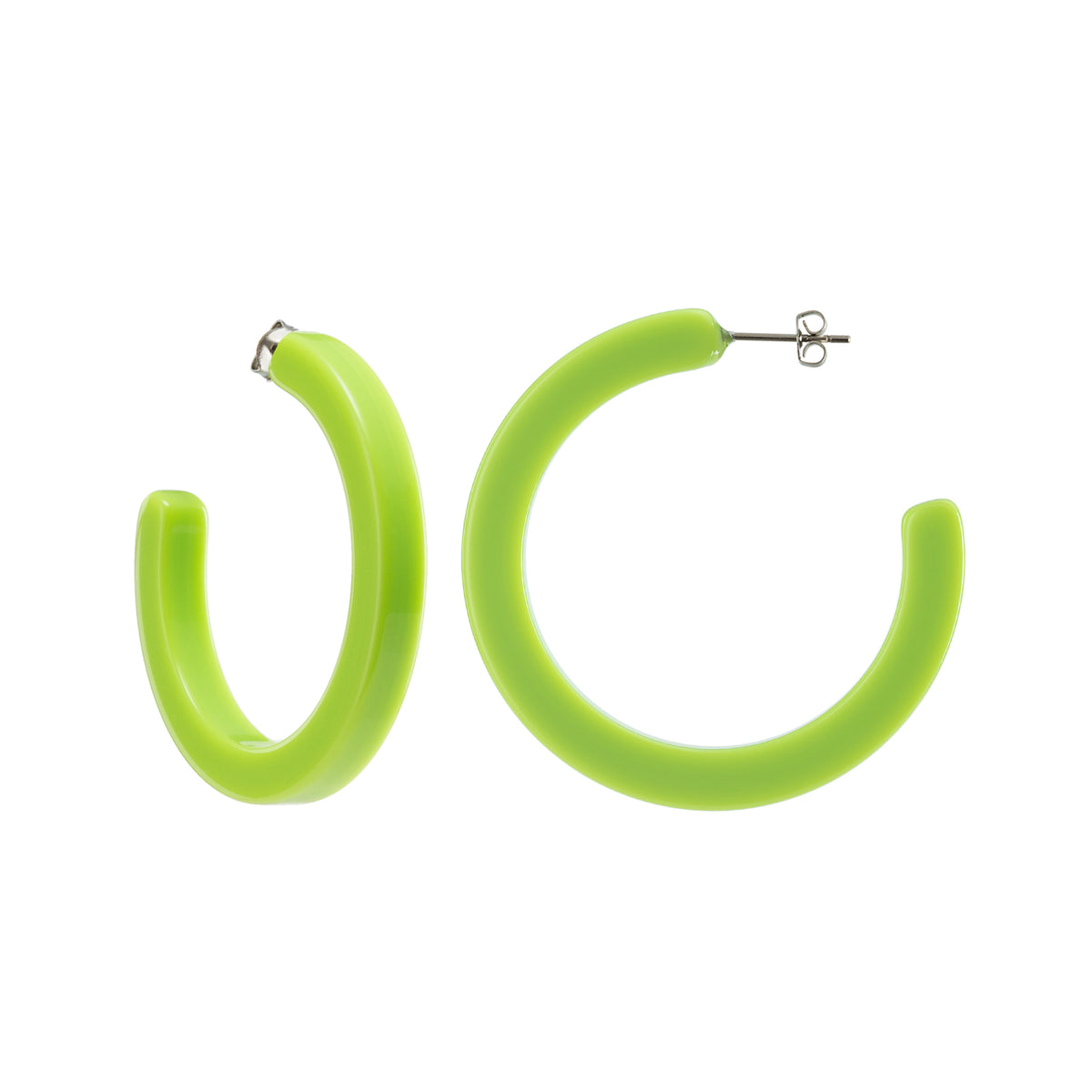 Midi Hoops in Neon Green