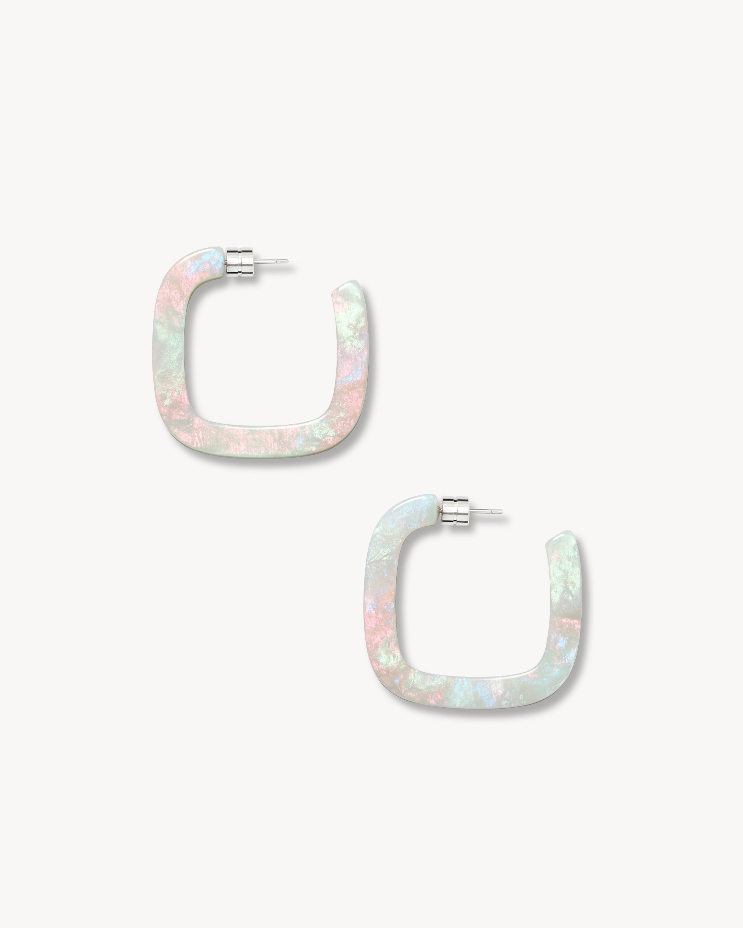 Midi Square Hoops in Astral Mint – MACHETE Midi Square Hoops in Astral Mint – MACHETE