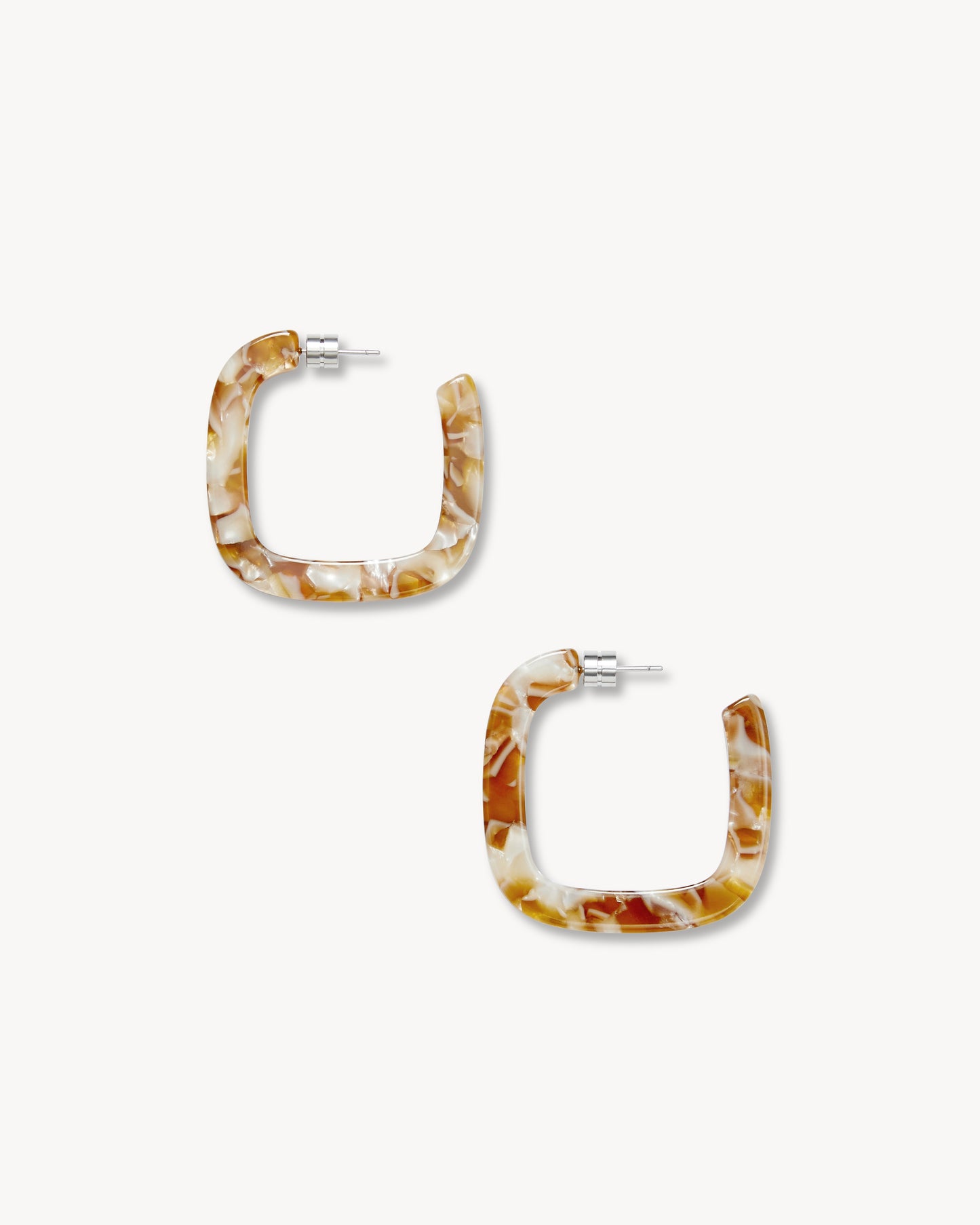 Midi Square Hoops in Baja Tortoise