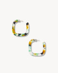 Midi Square Hoops in Lagune