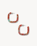 Midi Square Hoops in Mulberry