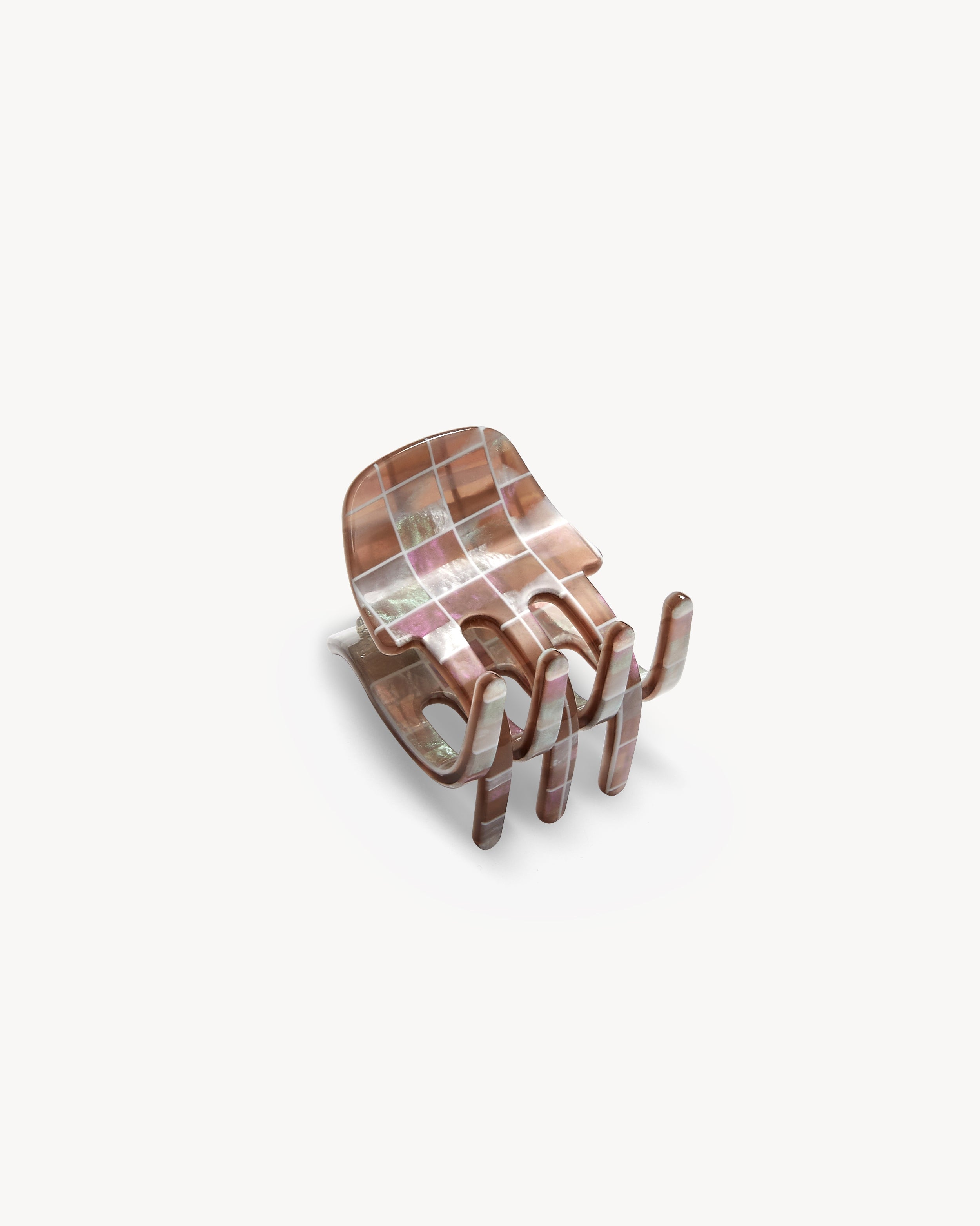 MACHETE Mini Claw in Brown Shell Checker