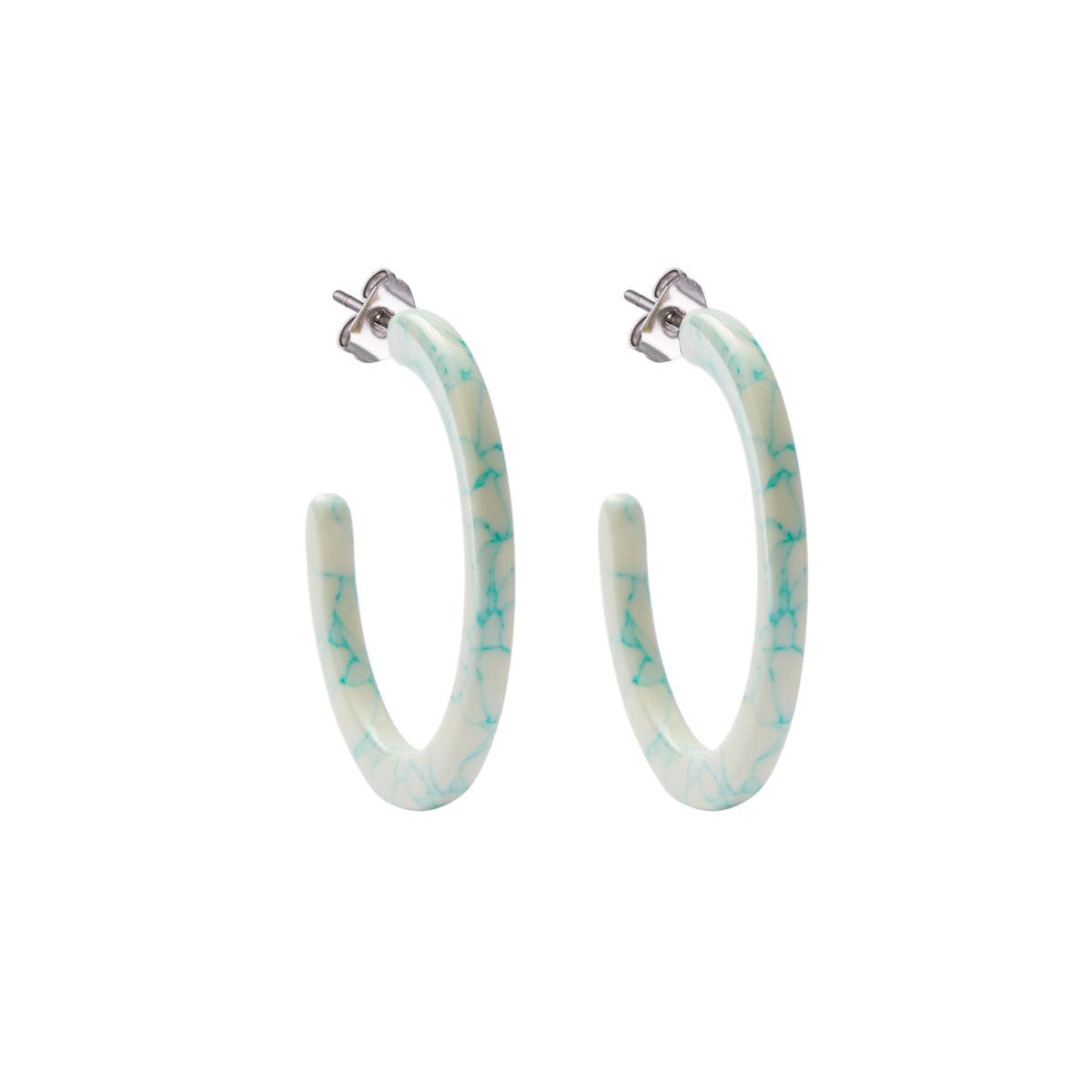 Mini Hoops in Minted Porcelain
