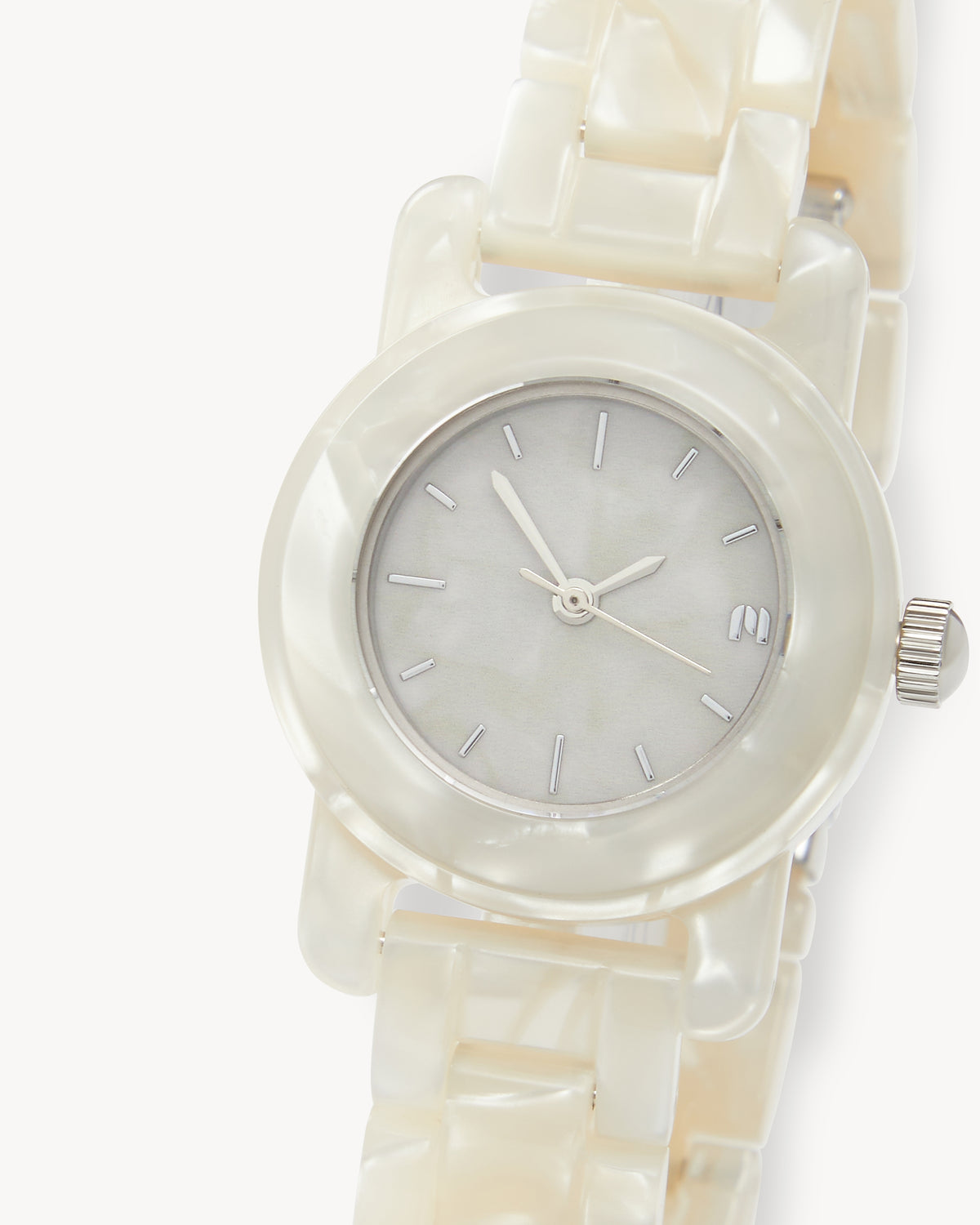 Mini Mono Watch in White Shell - OUTLET