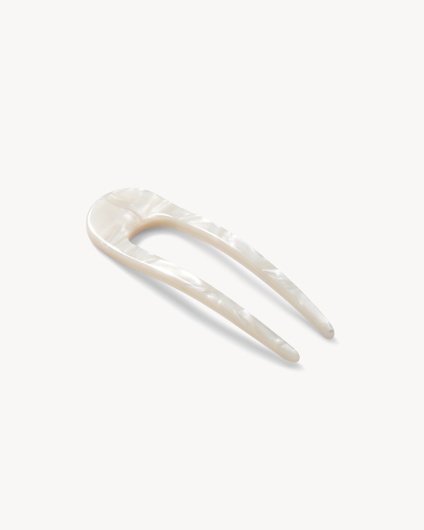 Mini French Hair Pin in White Shell