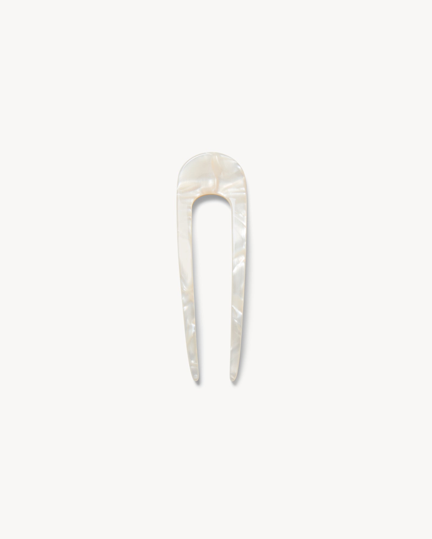 Mini French Hair Pin in White Shell