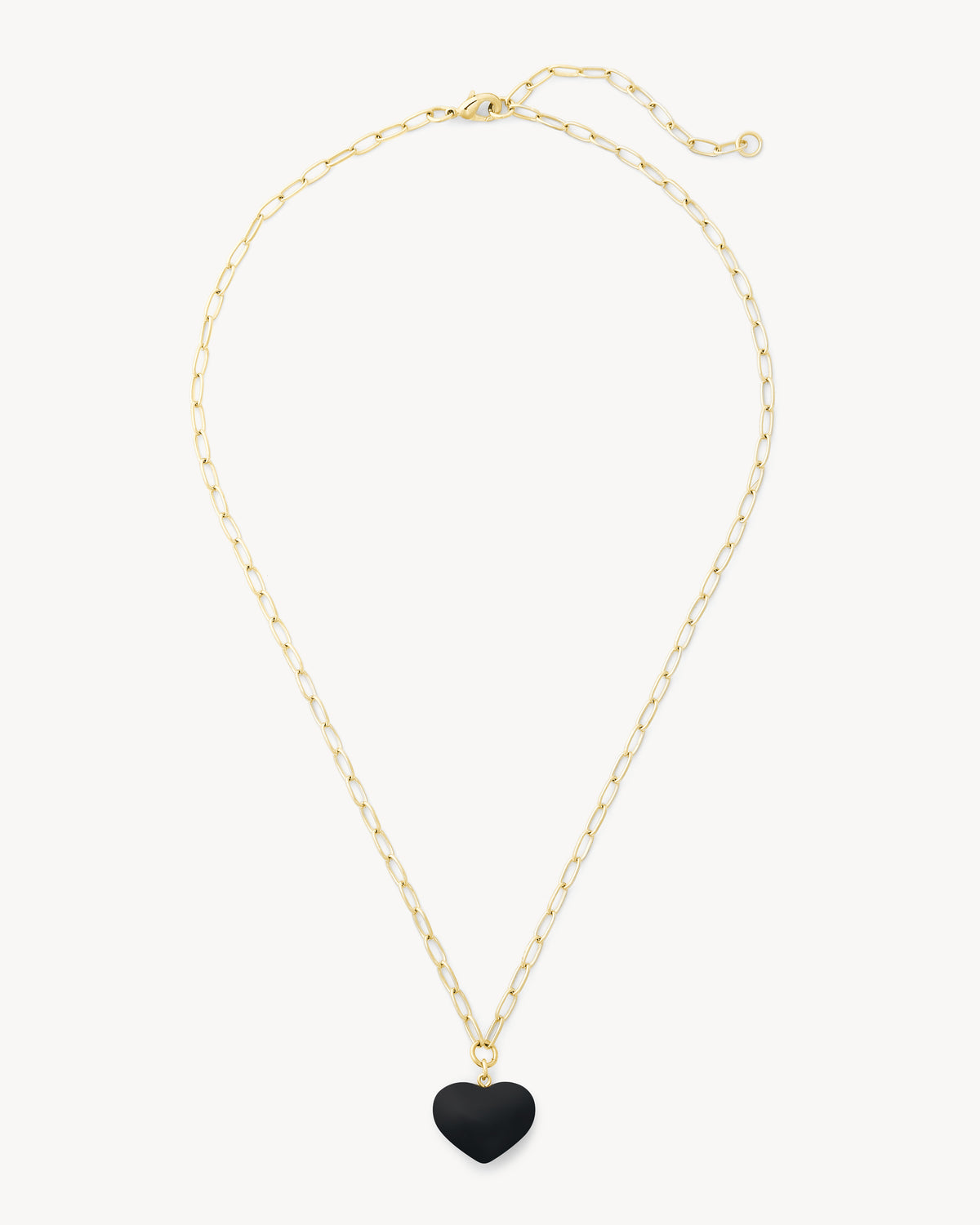 Mini Heart Pendant Necklace in Black