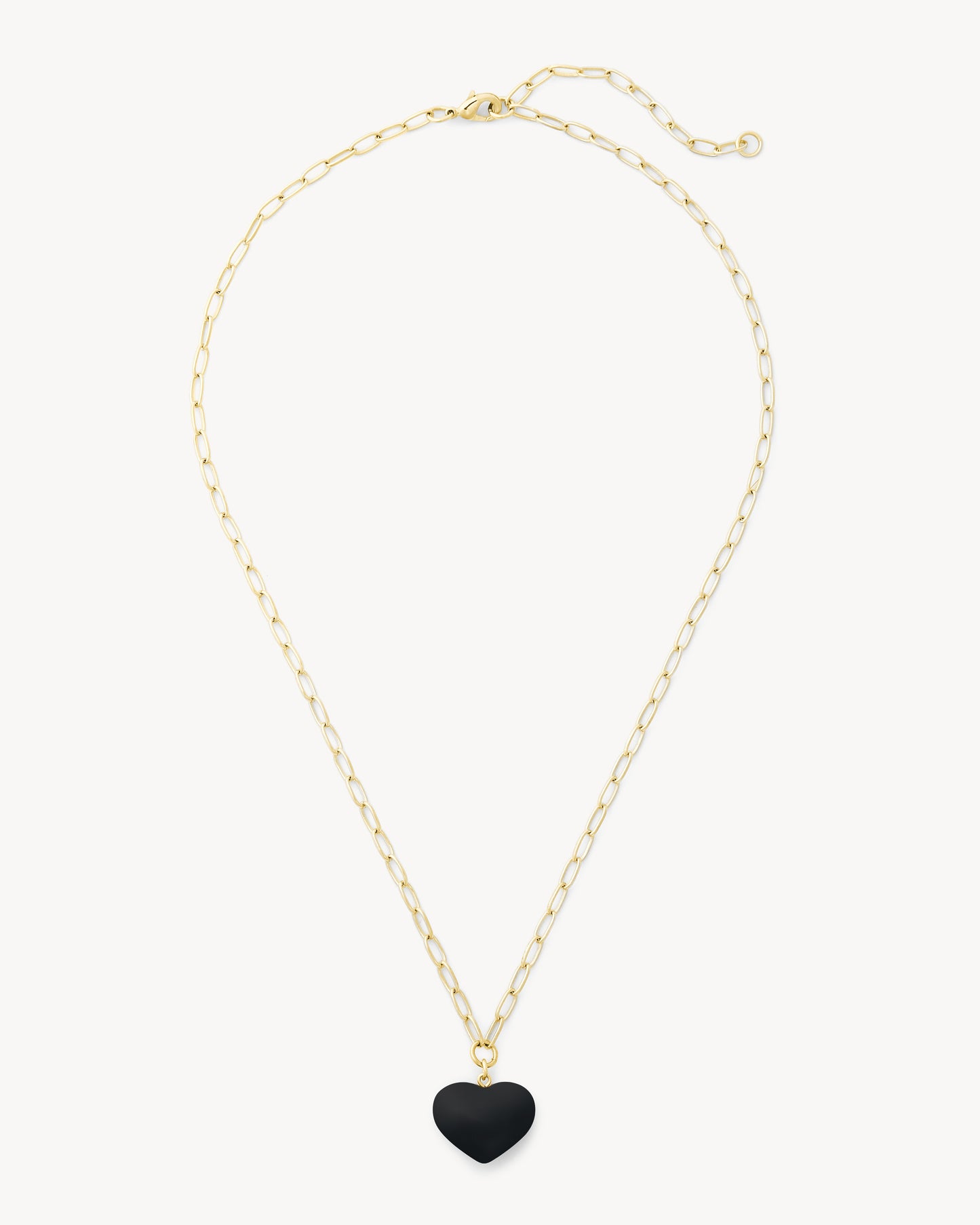 Mini Heart Pendant Necklace in Black