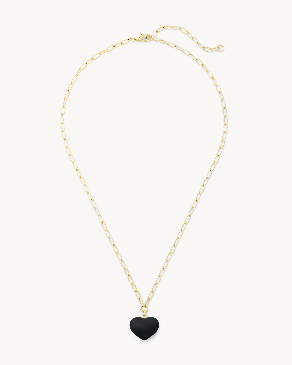 Mini Heart Pendant Necklace in Black