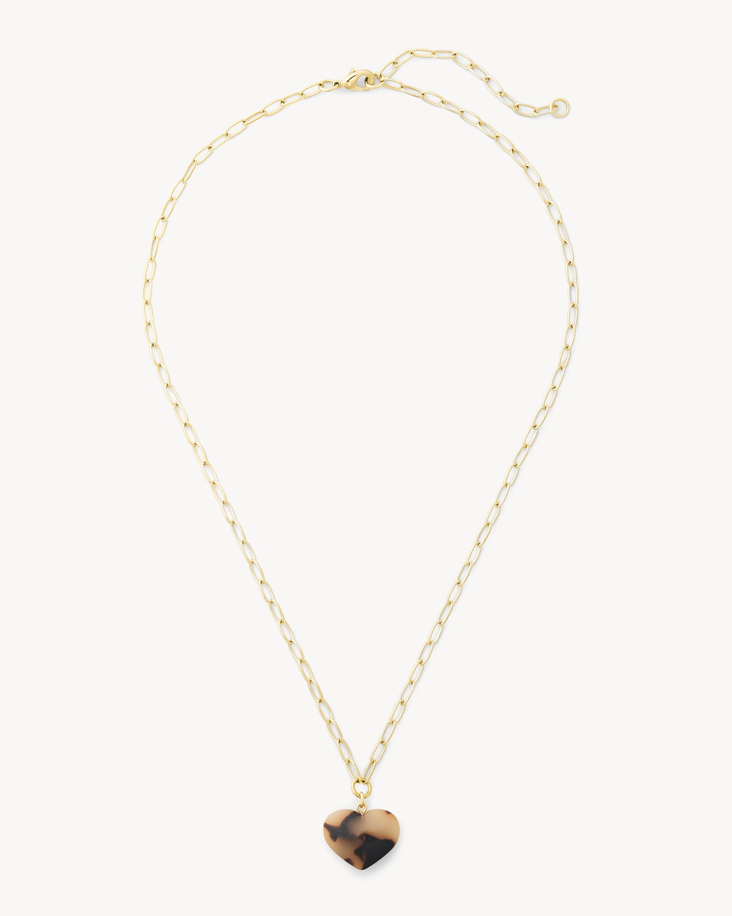Mini Heart Pendant Necklace in Blonde Tortoise