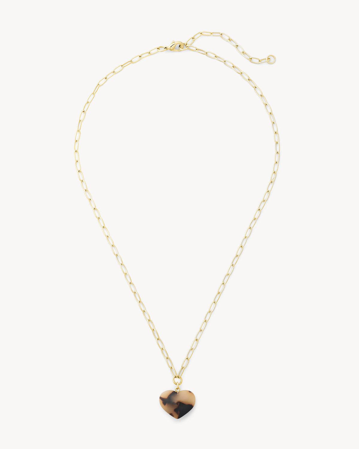 Mini Heart Pendant Necklace in Blonde Tortoise
