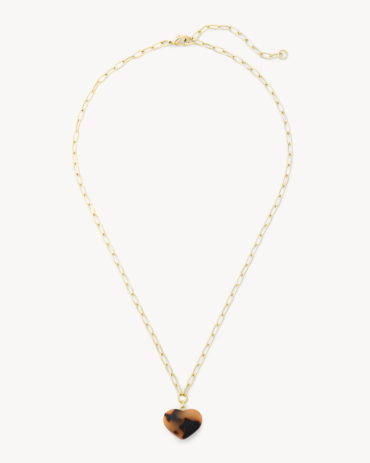 Mini Heart Pendant Necklace in Classic Tortoise