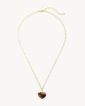 Mini Heart Pendant Necklace in Classic Tortoise