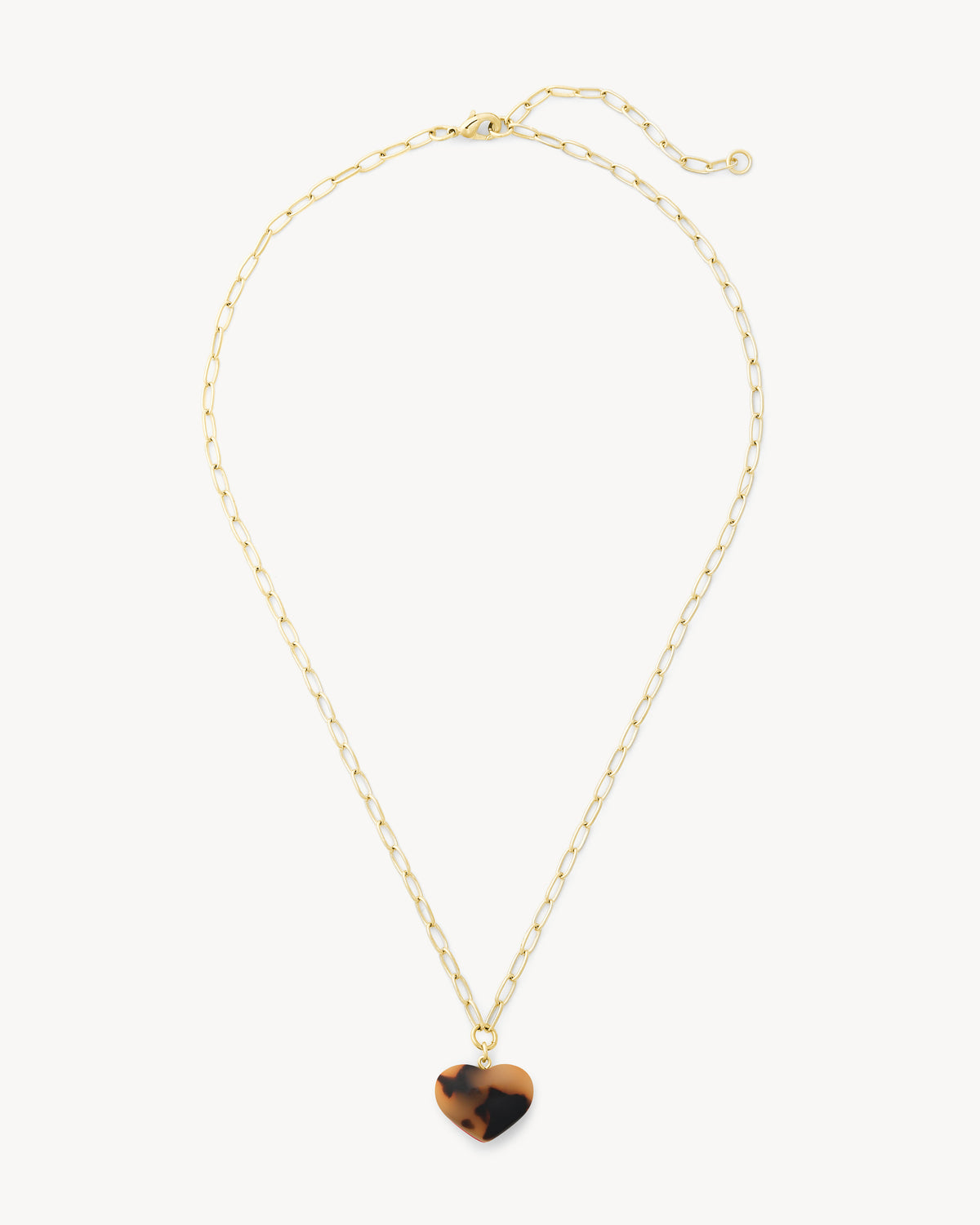Mini Heart Pendant Necklace in Classic Tortoise