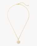 Mini Heart Pendant Necklace in White Shell