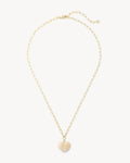 Mini Heart Pendant Necklace in White Shell