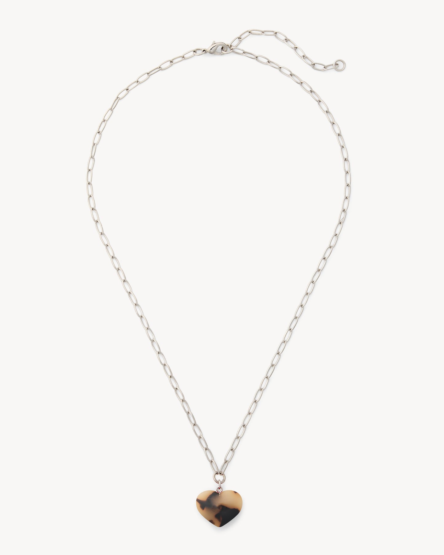 Mini Heart Pendant Necklace in Blonde Tortoise