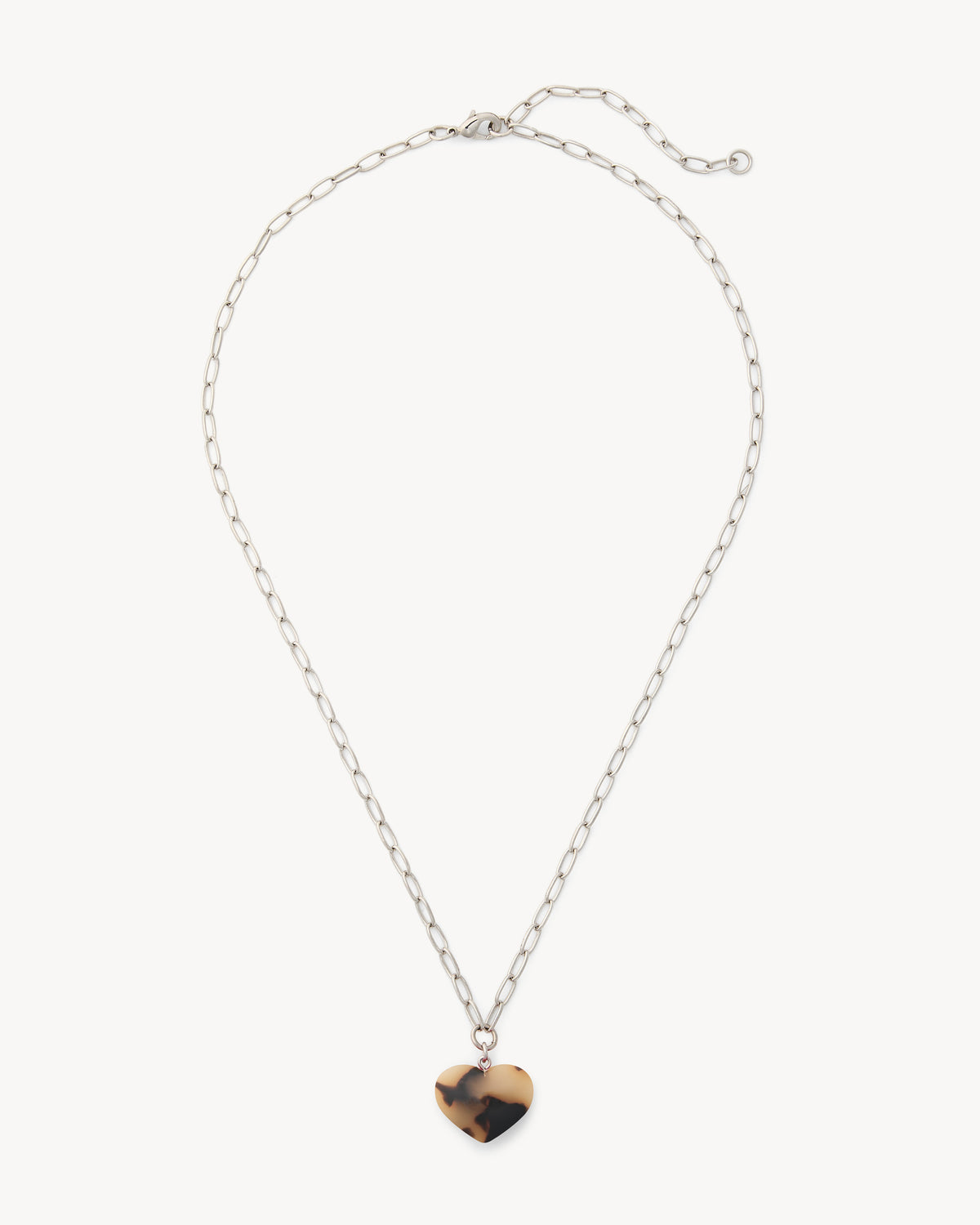 Mini Heart Pendant Necklace in Blonde Tortoise