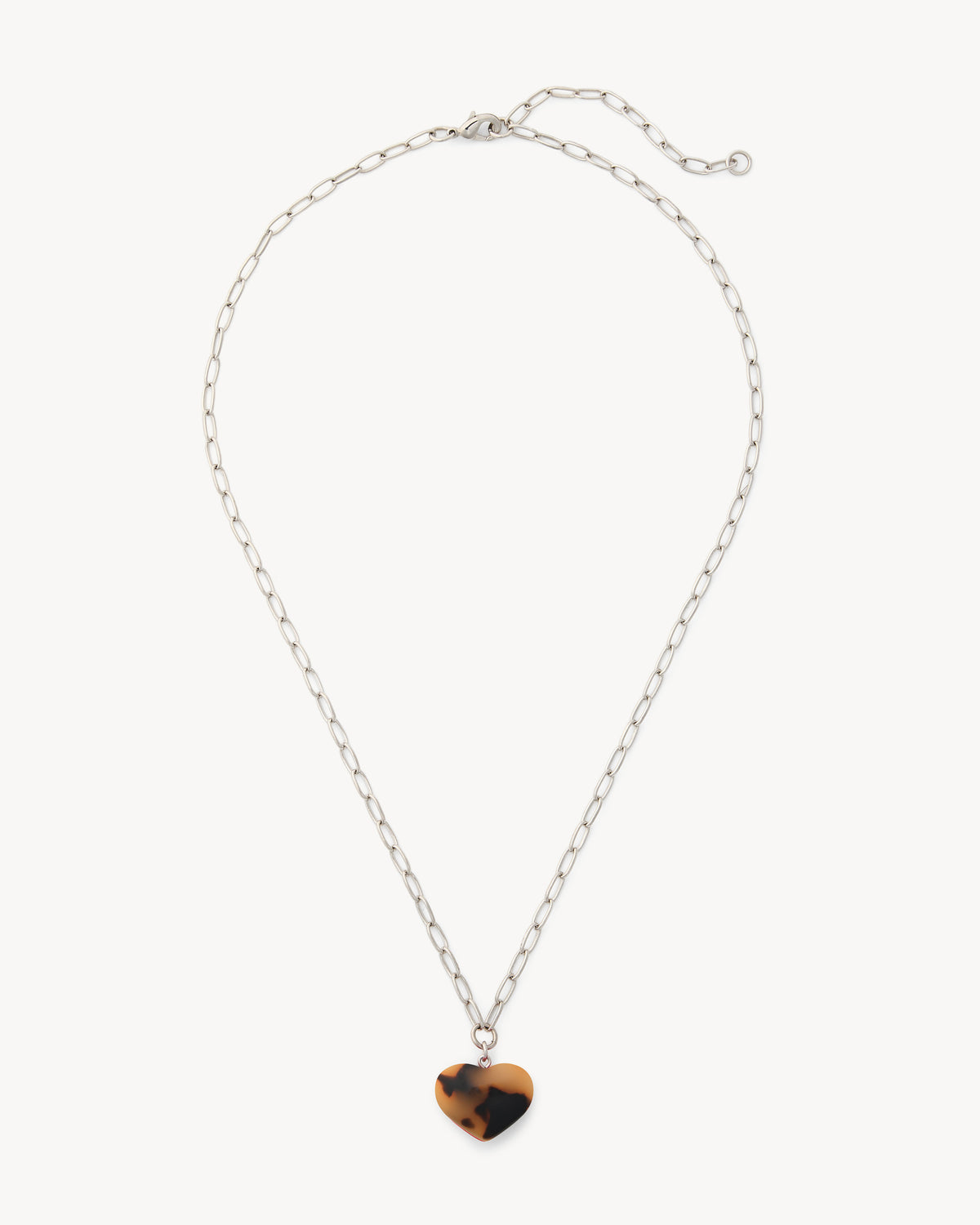 Mini Heart Pendant Necklace in Classic Tortoise