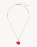 Mini Heart Pendant Necklace in Ruby