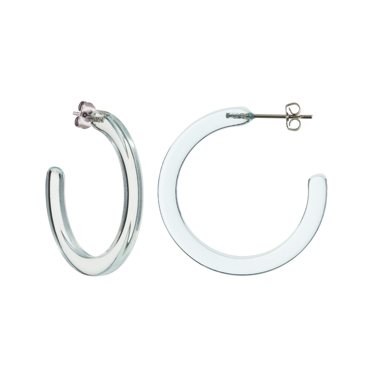 Mini Hoops in Clear Blue