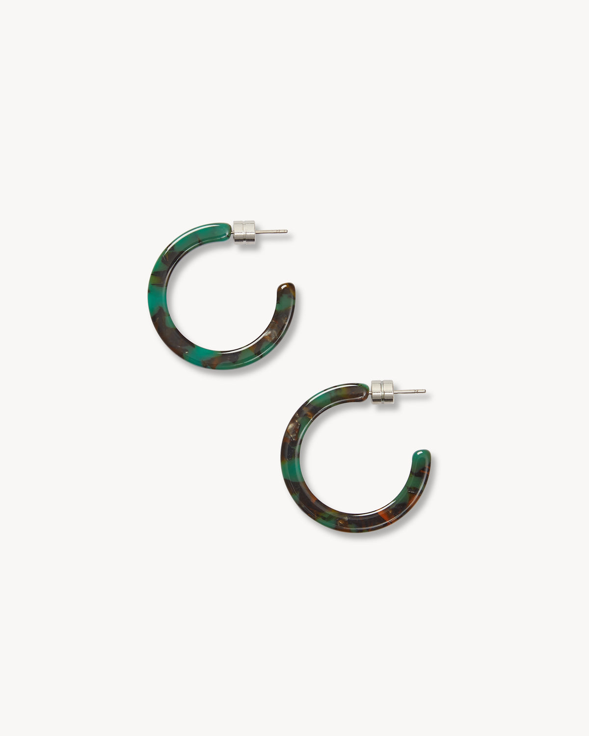 Mini Hoops in Black & Green