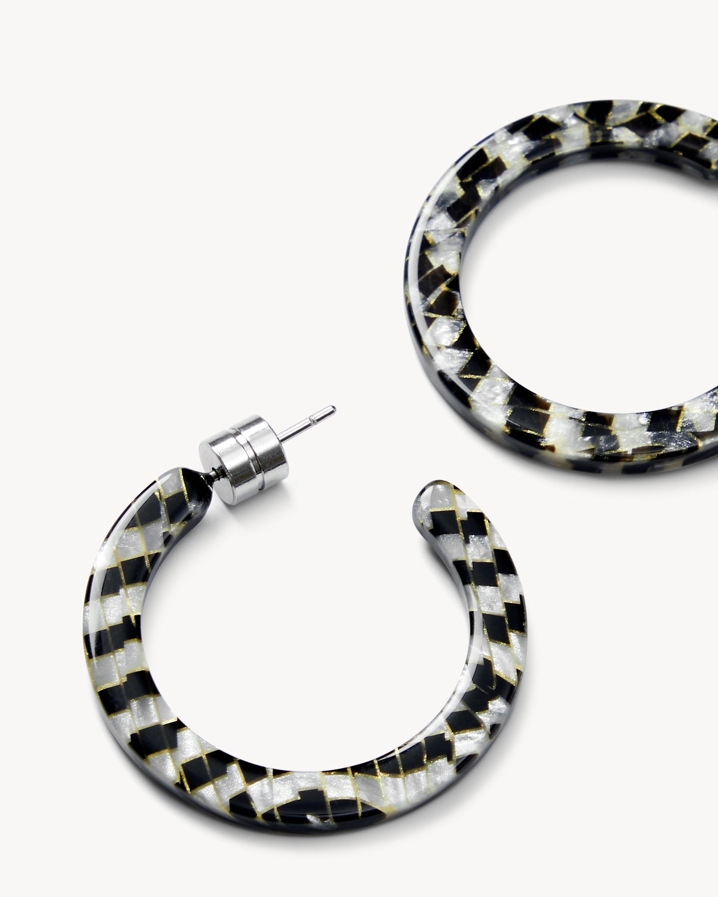 Mini Hoops in Perle Noir