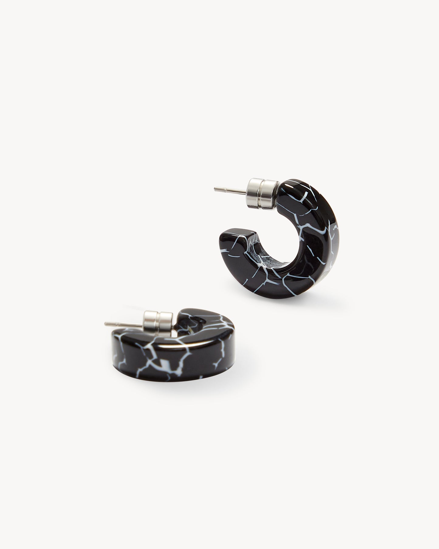 Muse Hoops in Black Marble