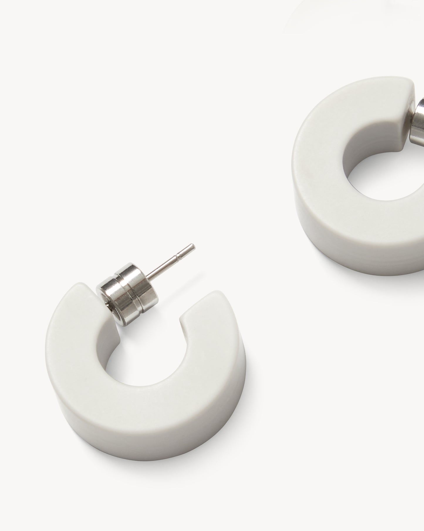 Muse Hoops in Light Grey Matte
