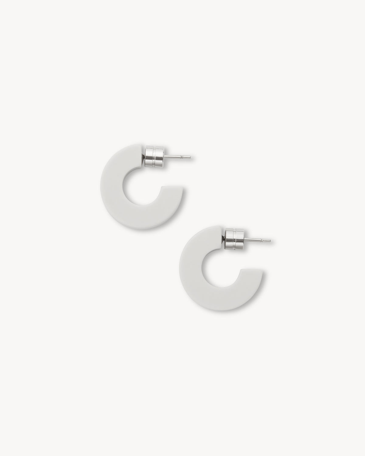 Muse Hoops in Light Grey Matte