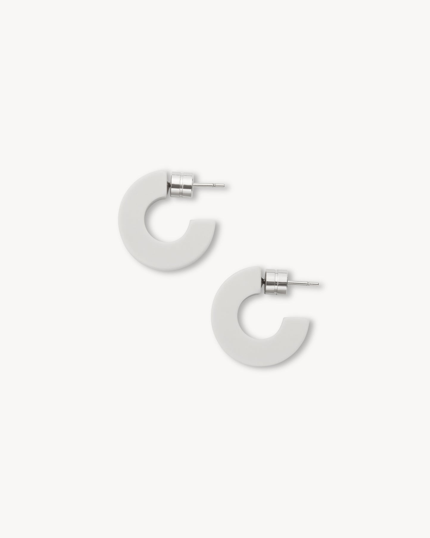 Muse Hoops in Light Grey Matte