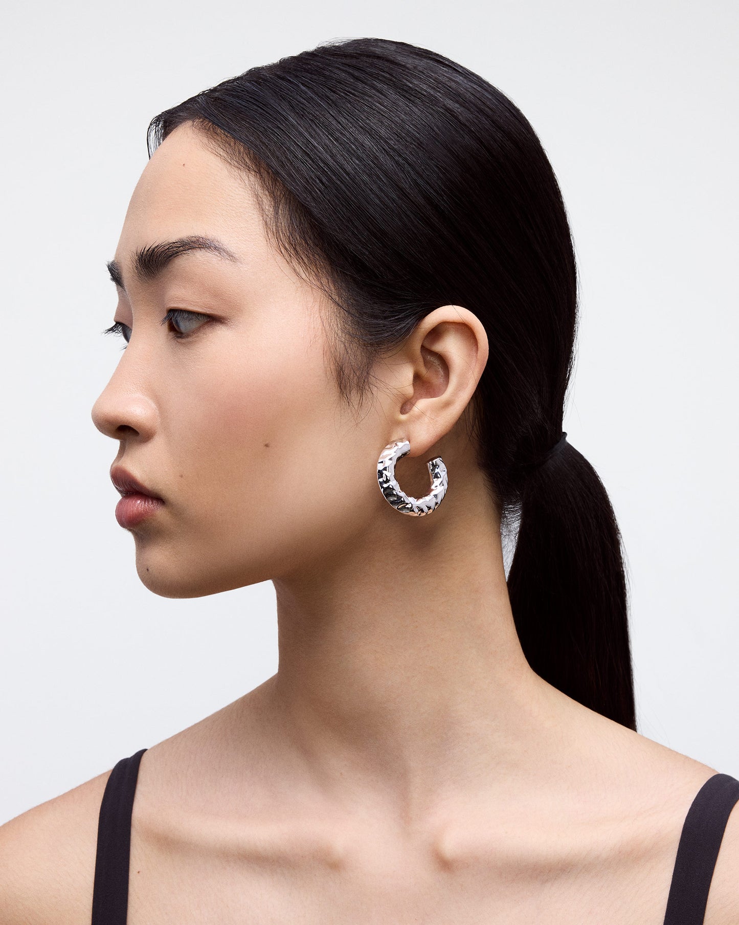 1.25" Perfect Crunch Hoops in Silver