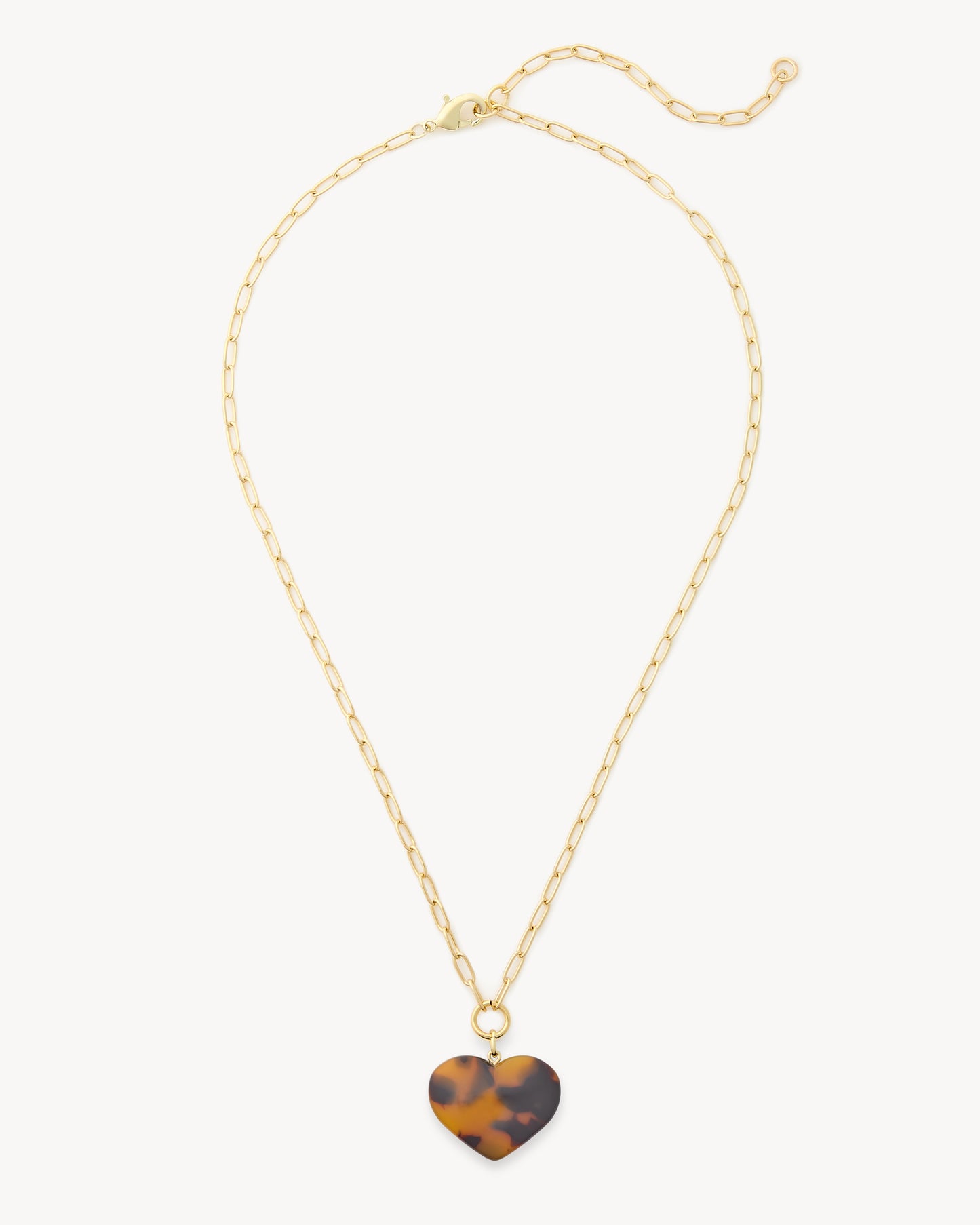 Midi Heart Pendant Necklace in Classic Tortoise