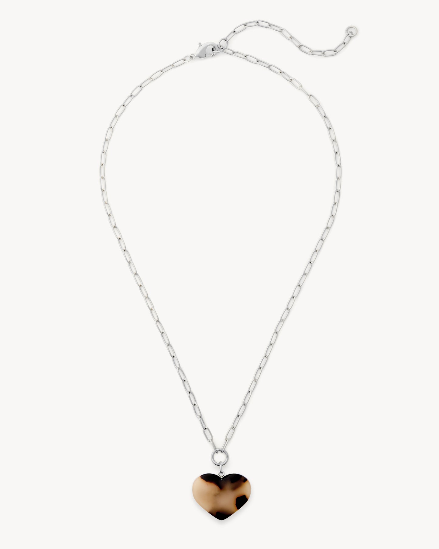 Midi Heart Pendant Necklace in Blonde Tortoise