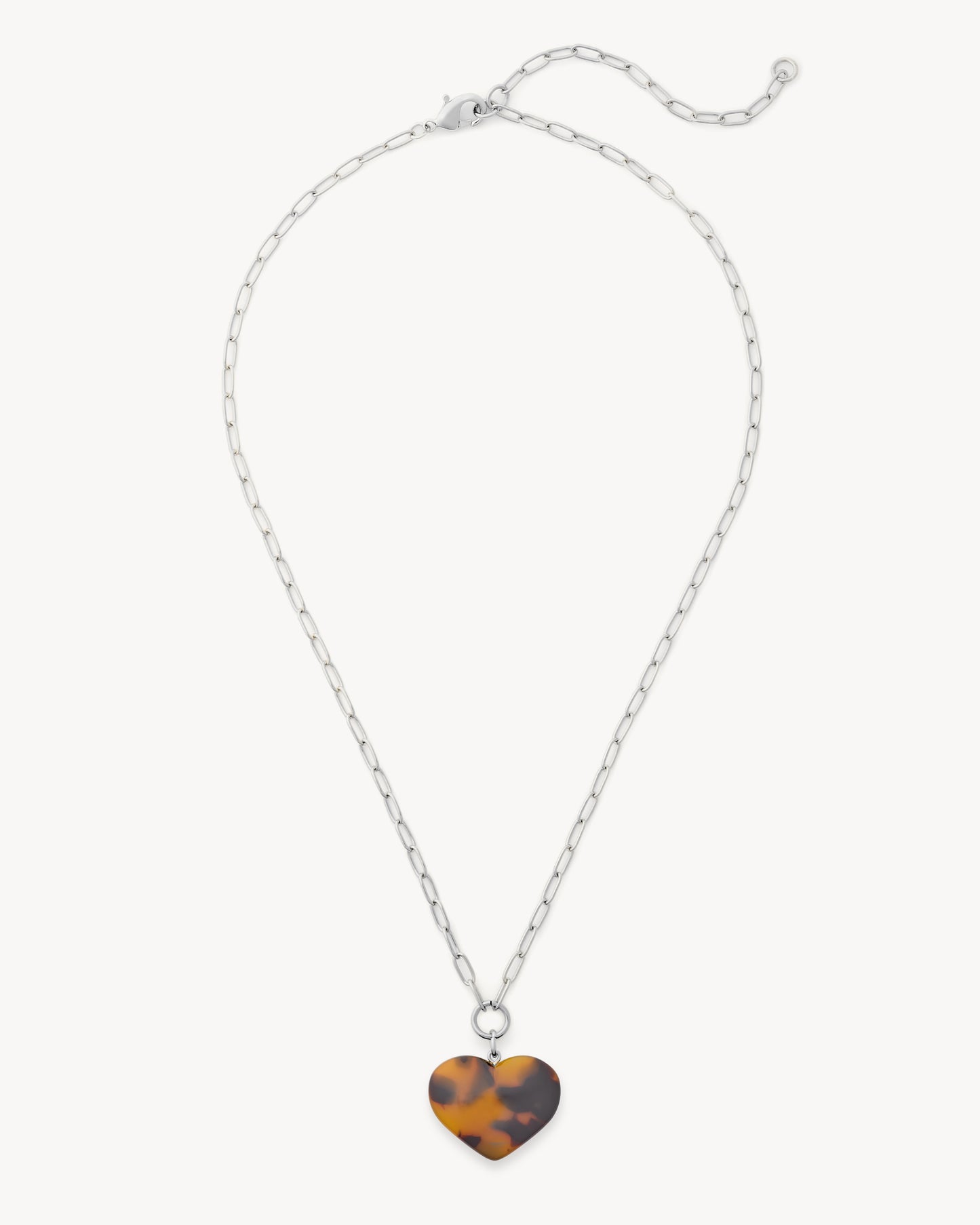 Midi Heart Pendant Necklace in Classic Tortoise