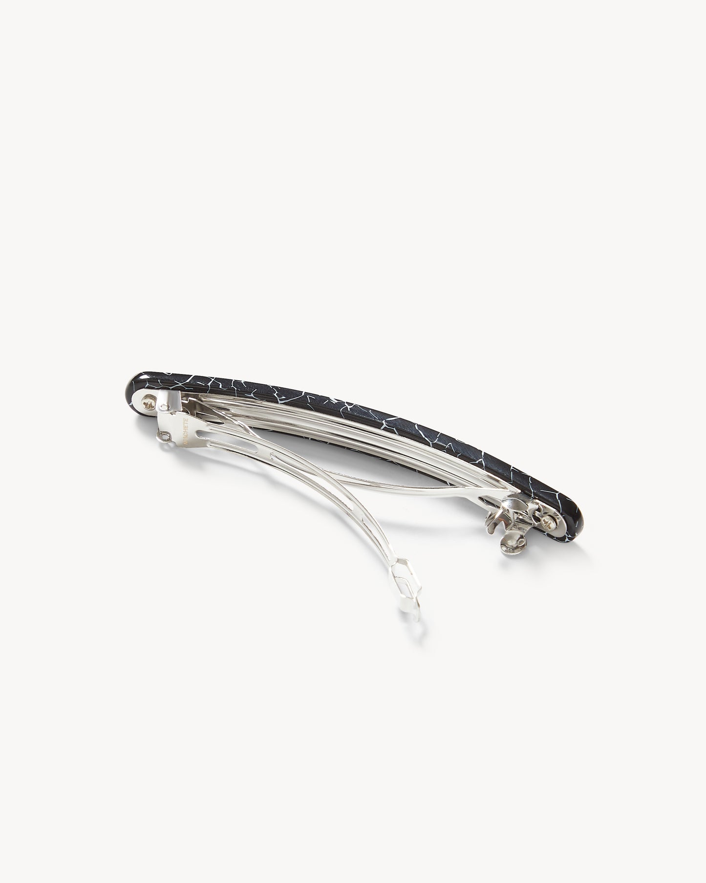 Slim Paris Barrette in Black Marble