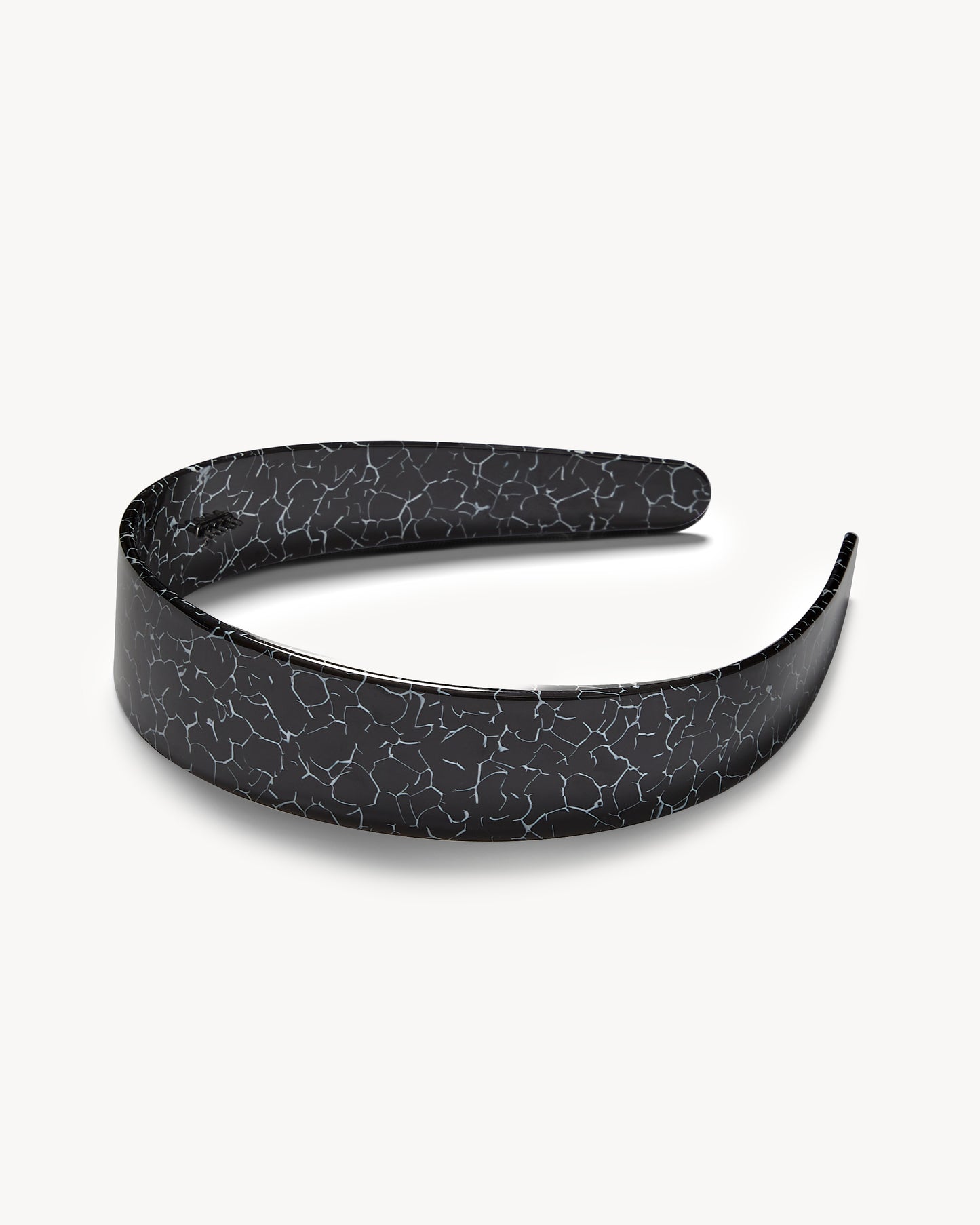 Wide Headband in Black Marble